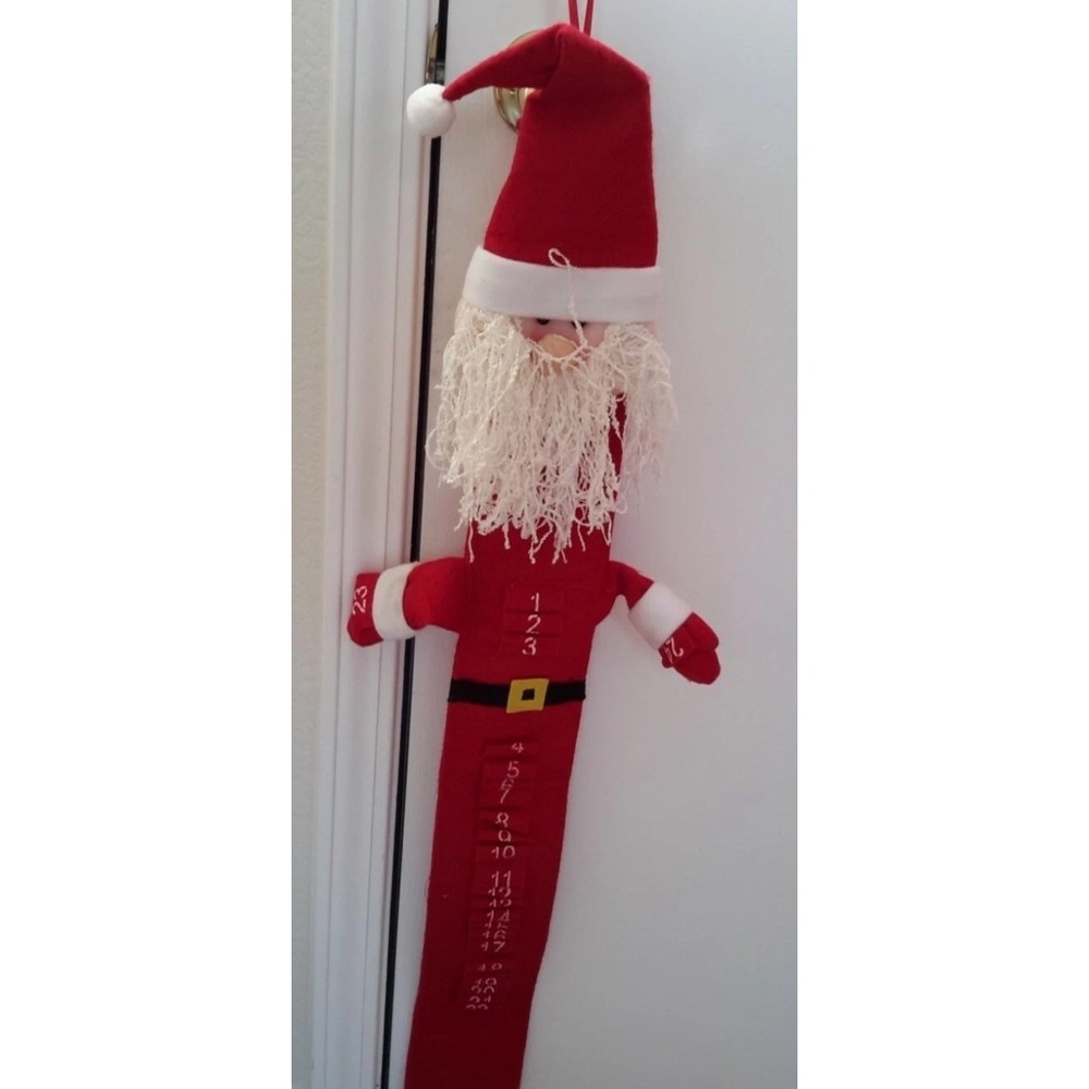 Santa Count Down Plush Advent‎ Calendar  Long Legs Pre-owned Vintage
